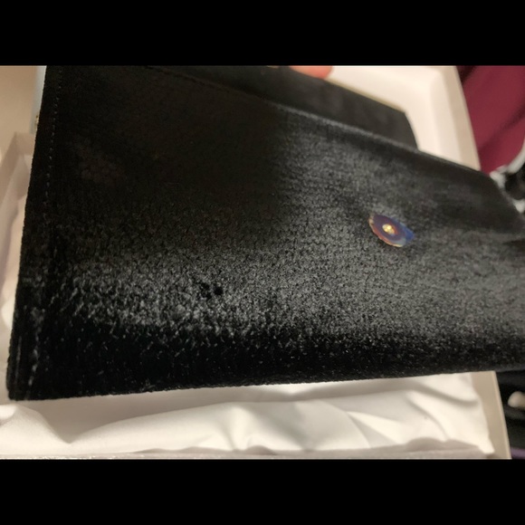 Jimmy Choo Clutch Bag. Black Lizard printed velvet. - Picture 10 of 16